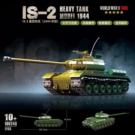 WW2 Military Classic Model Tiger Leopard KV-1 KV-2 IS-2 Heavy Tank Collection Model