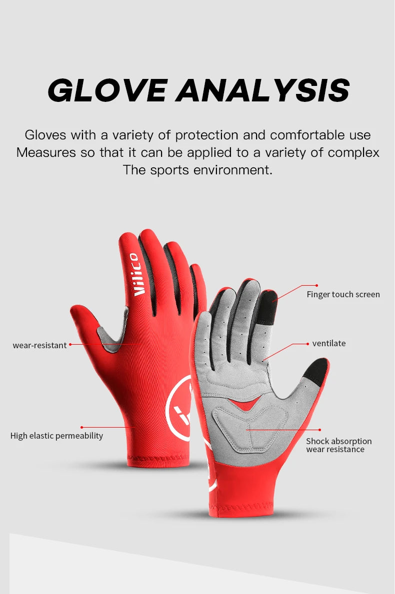 Touch Screen Long Full Fingers Half Fingers Gel Sports Cycling Gloves