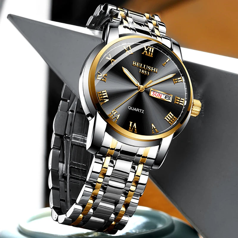 BELUSHI Top Brand Watch Men Stainless Steel