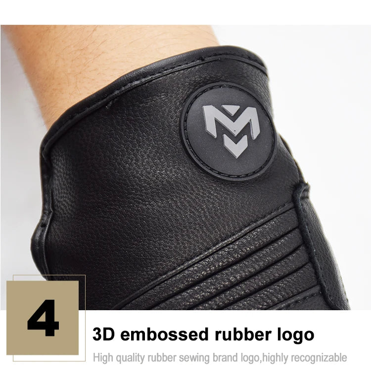 Men Retro Genuine Leather Motorcycle Gloves