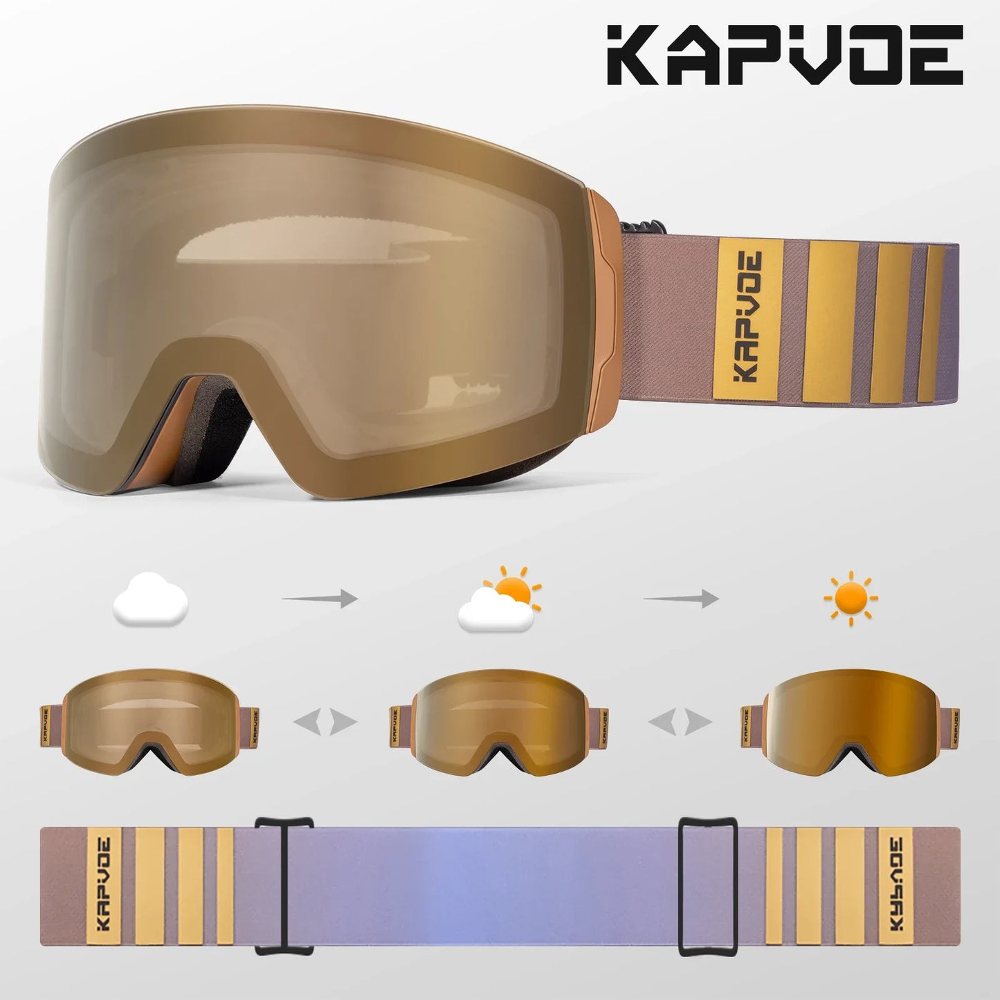 Kapvoe Photochromic Ski Goggles
