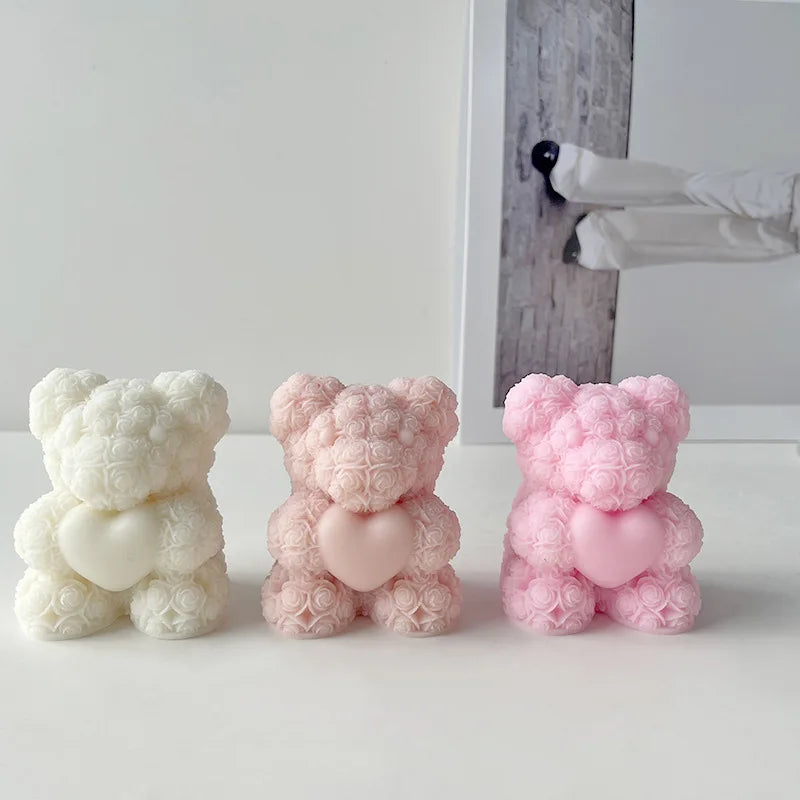 3D Bear Hug Love Silicone Candle