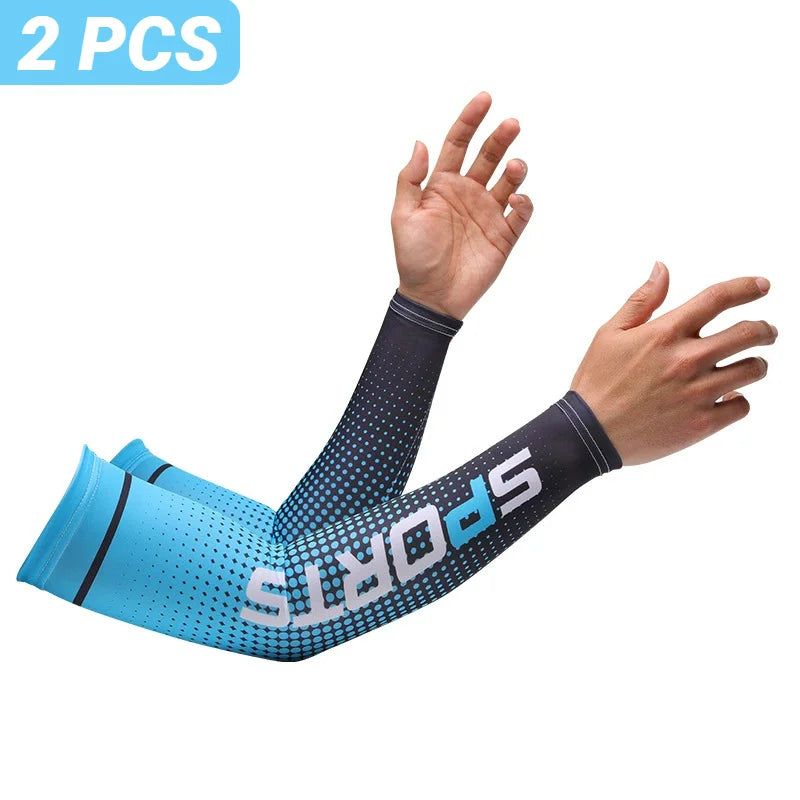 2PCS Summer Fashio Sunscreen Ice Silk Sleeve UV Sun Protection
