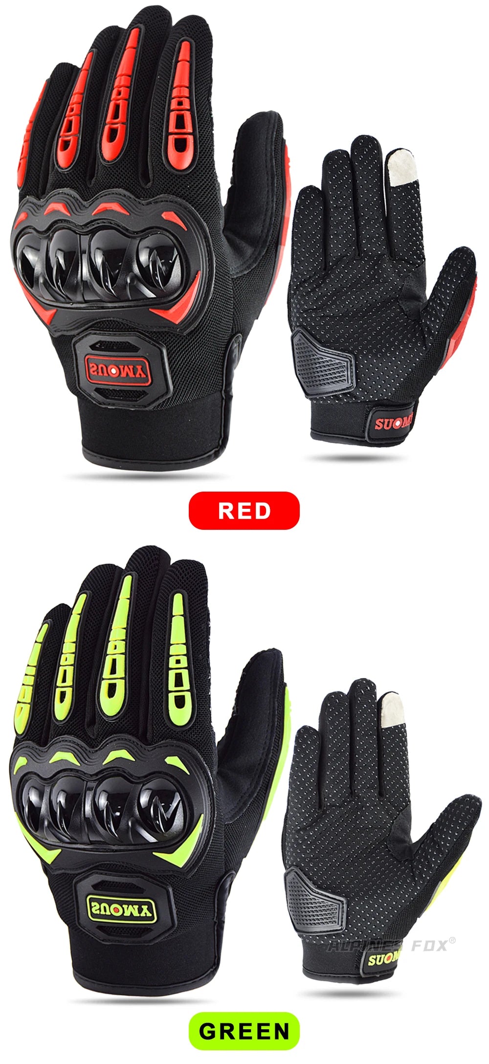 VEMAR Summer Motorcycle Gloves Men Black Full Finger Touchscreen