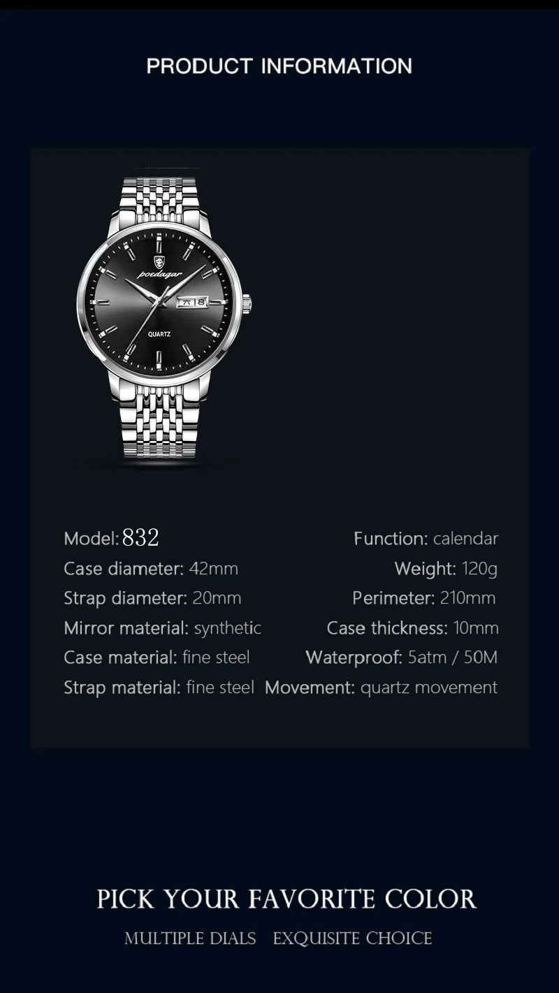 POEDAGAR Luxury Business Men Wristwatches