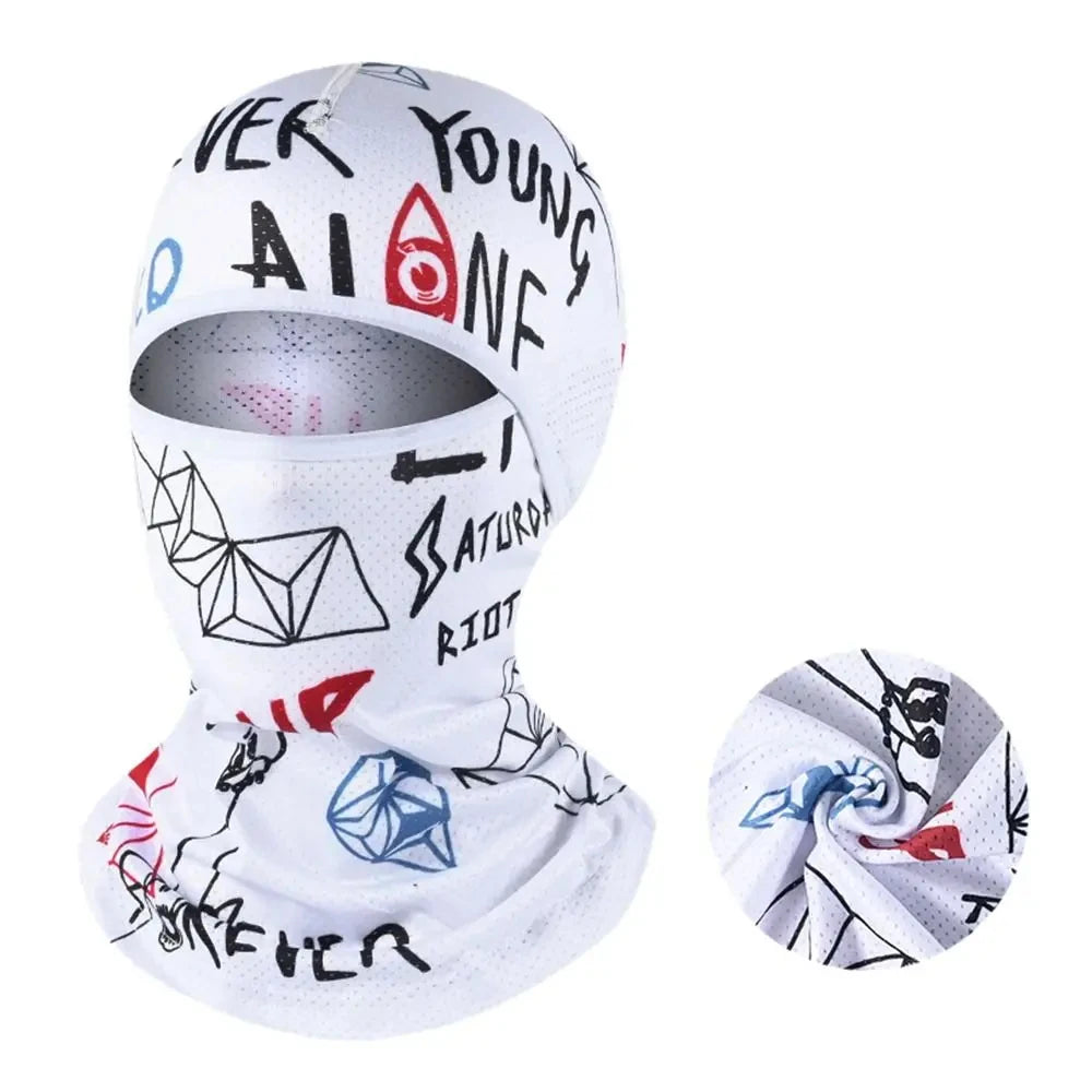 Summer Cool Balaclava Ice Silk Cycling Full Face Cap Sun Anti-UV Protection