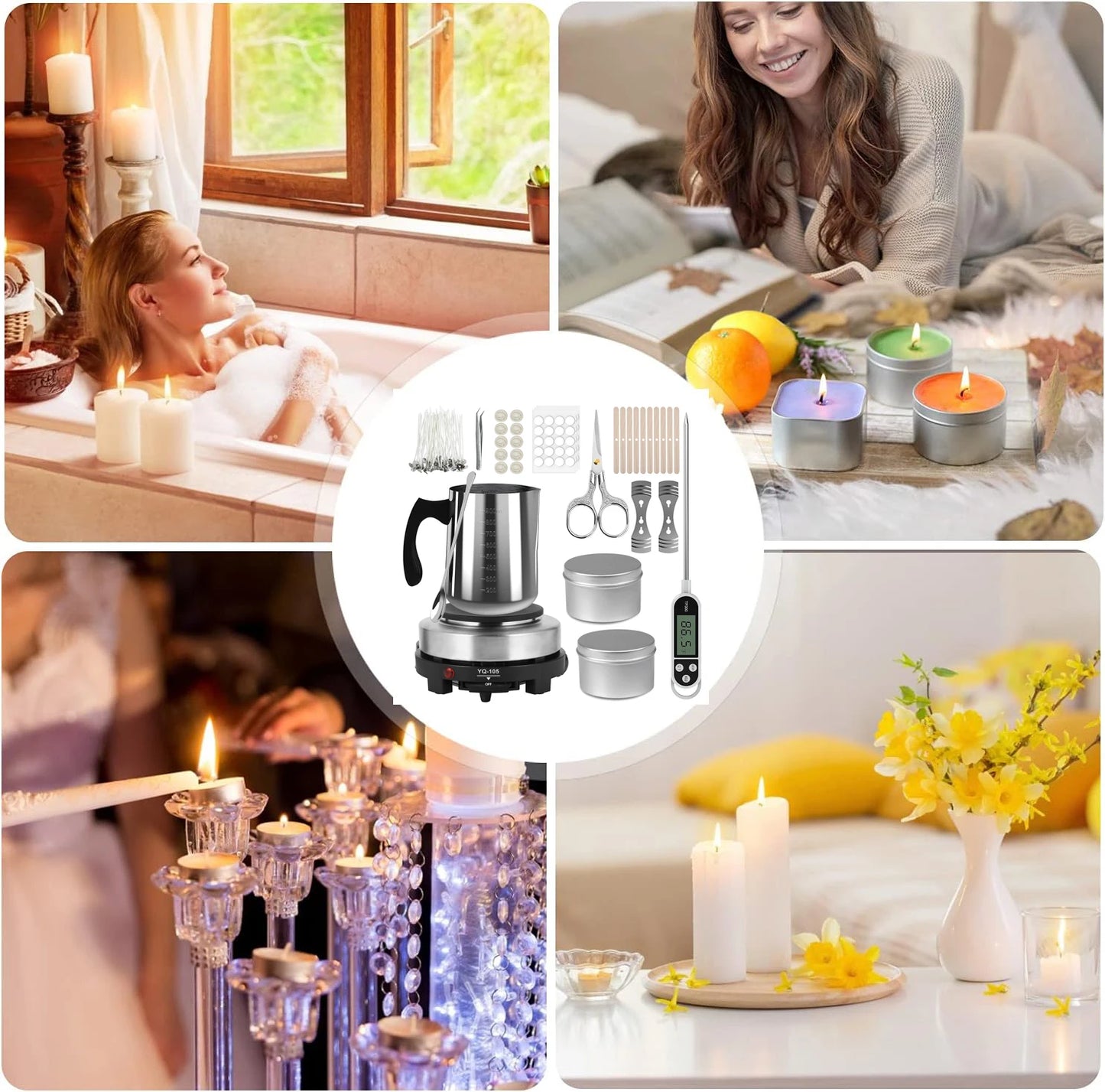 Gemos Candle Making Kit with 500W Electronic Stove