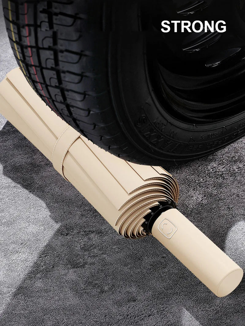 Large 24 Bone Solid Color Automatic Umbrella