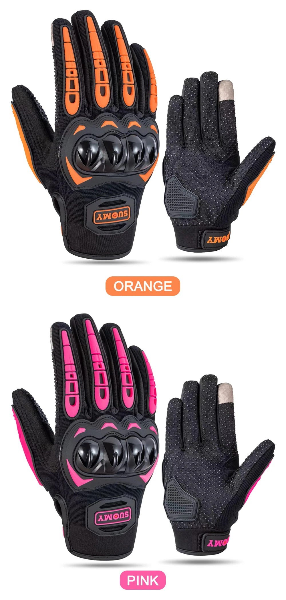 VEMAR Summer Motorcycle Gloves Men Black Full Finger Touchscreen