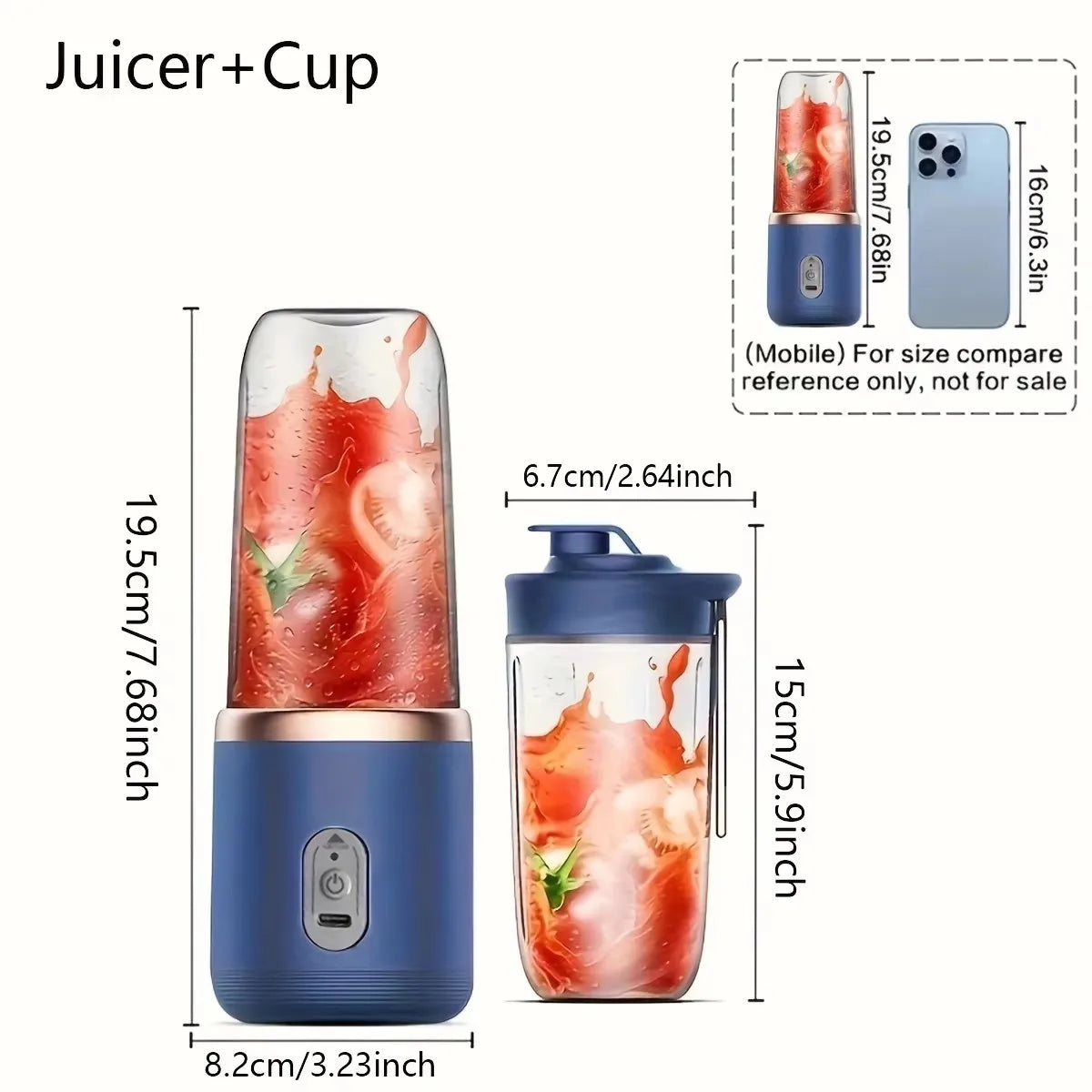 1pc handheld blender bottle 6 blades Multifunction juice blender
