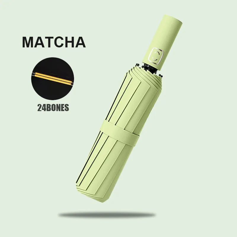 Large 24 Bone Solid Color Automatic Umbrella