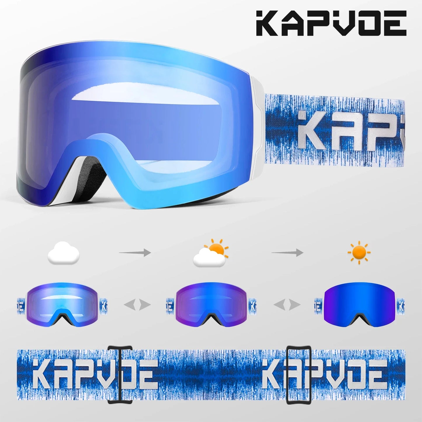 Kapvoe Photochromic Ski Goggles