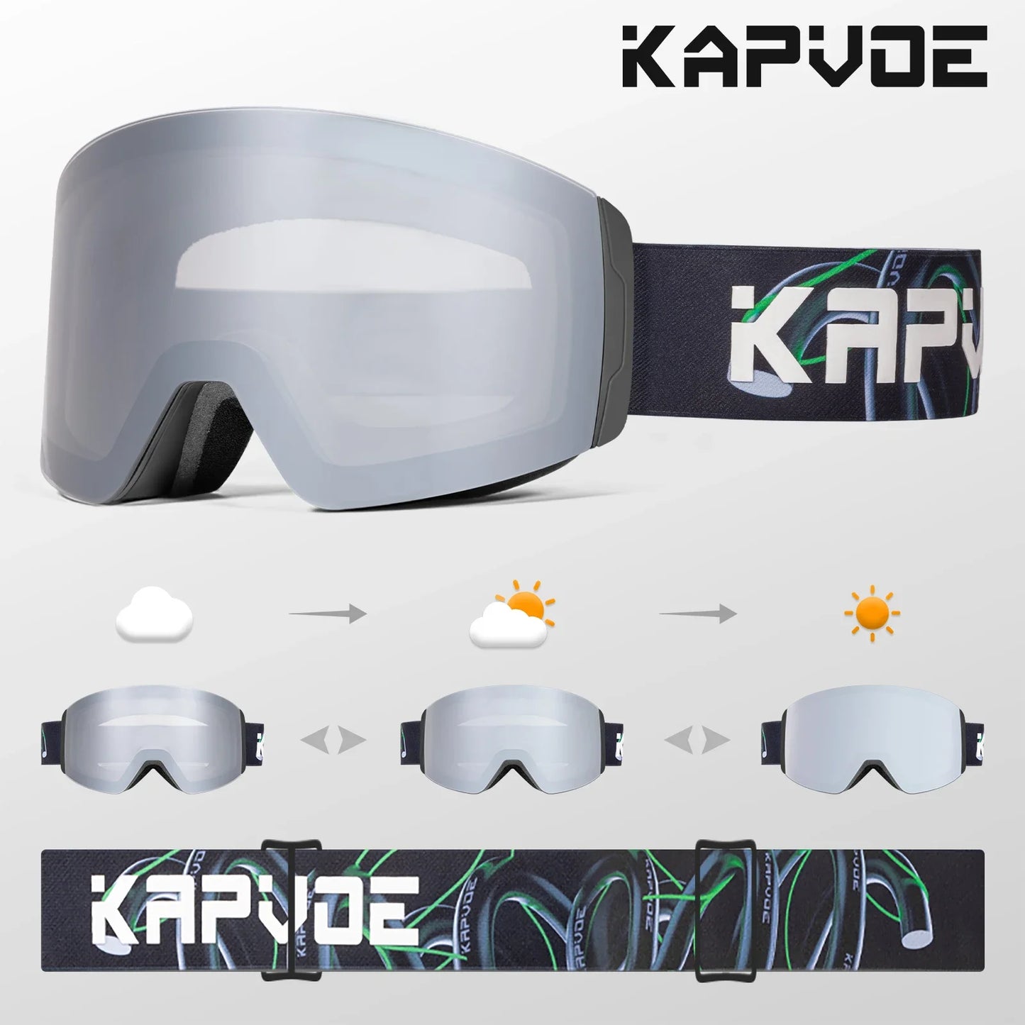 Kapvoe Photochromic Ski Goggles