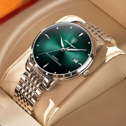 POEDAGAR Luxury Sports Men Watch Waterproof Luminous Stainless Steel