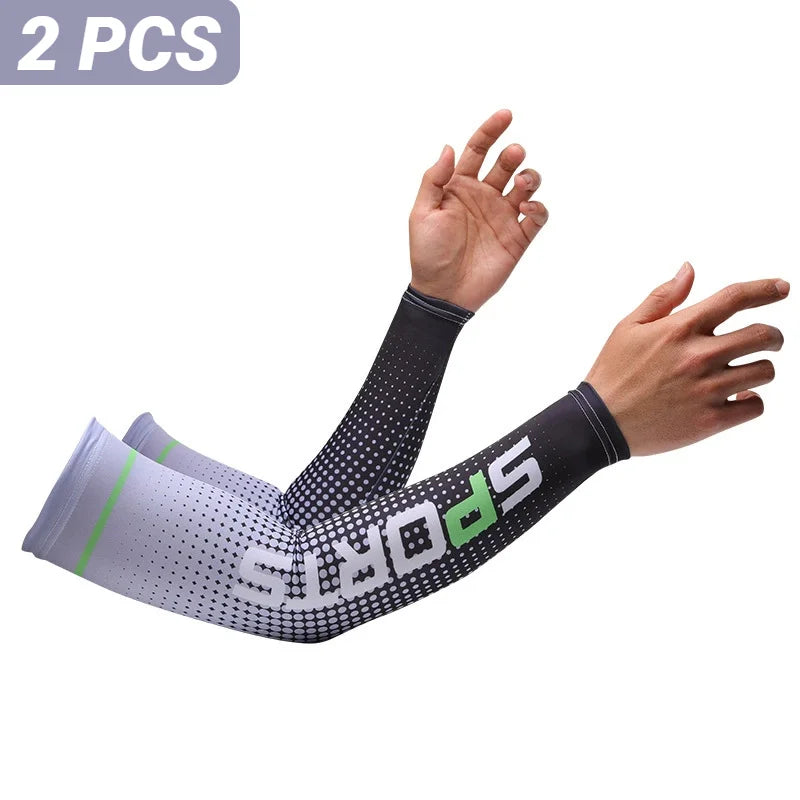 2PCS Summer Fashio Sunscreen Ice Silk Sleeve UV Sun Protection