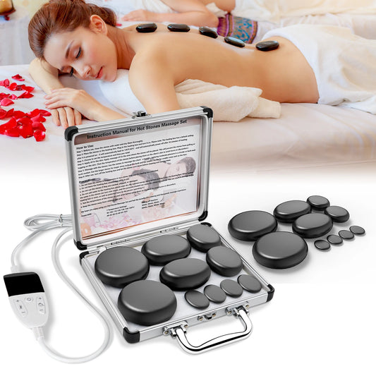 HOT STONE MASSAGE SET WITH TEMPERATURE ADJUSTMENT