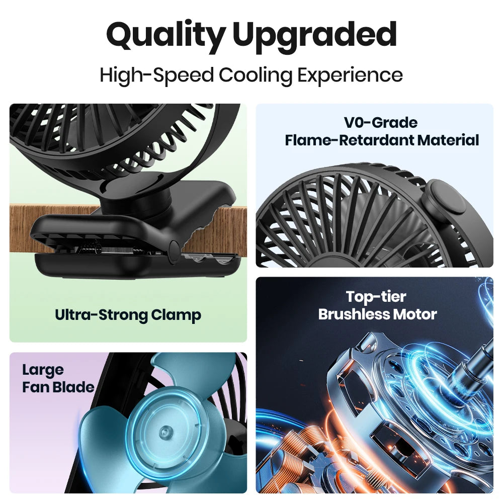 TOPK Mini Portable Clip on Fan