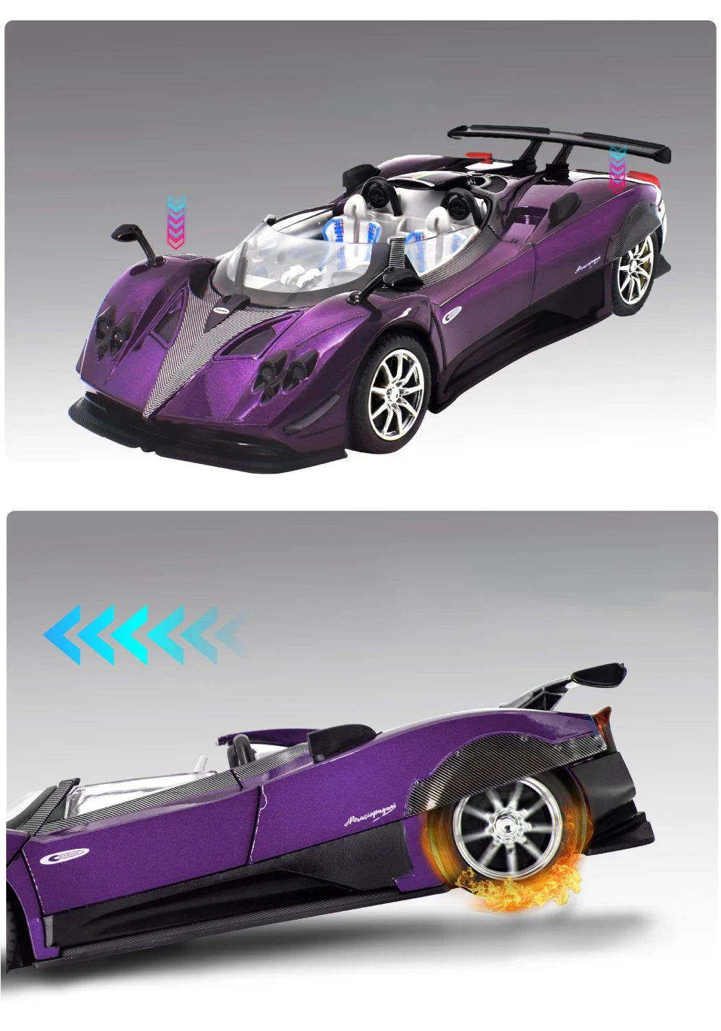 1:24 Pagani Zonda HP Barchetta Supercar Alloy Car Model