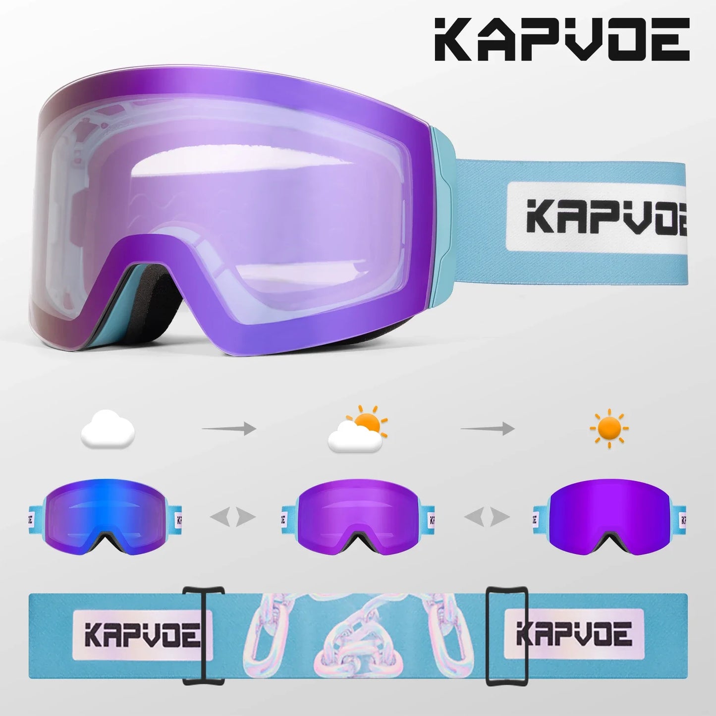 Kapvoe Photochromic Ski Goggles