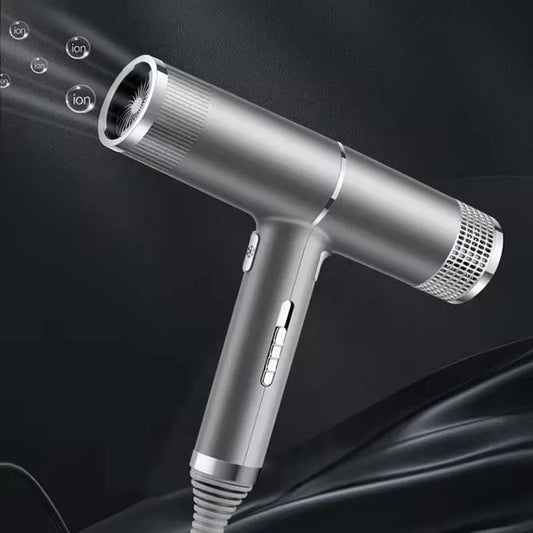 Low noise cold and hot negative ion hair dryer