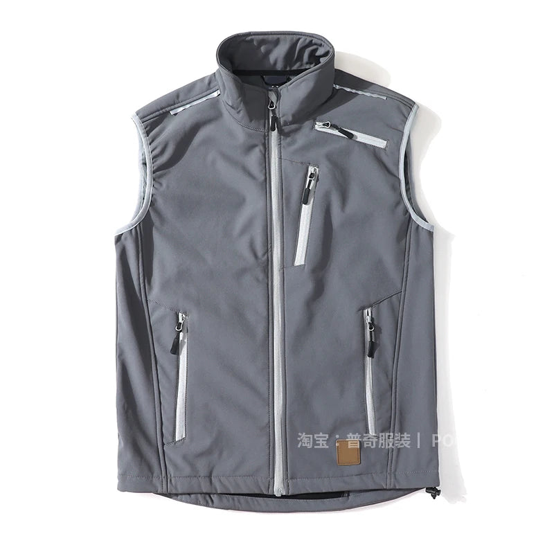 Golf Vest for Men Fleece Softshell Sports Outdoor Hiking Vest