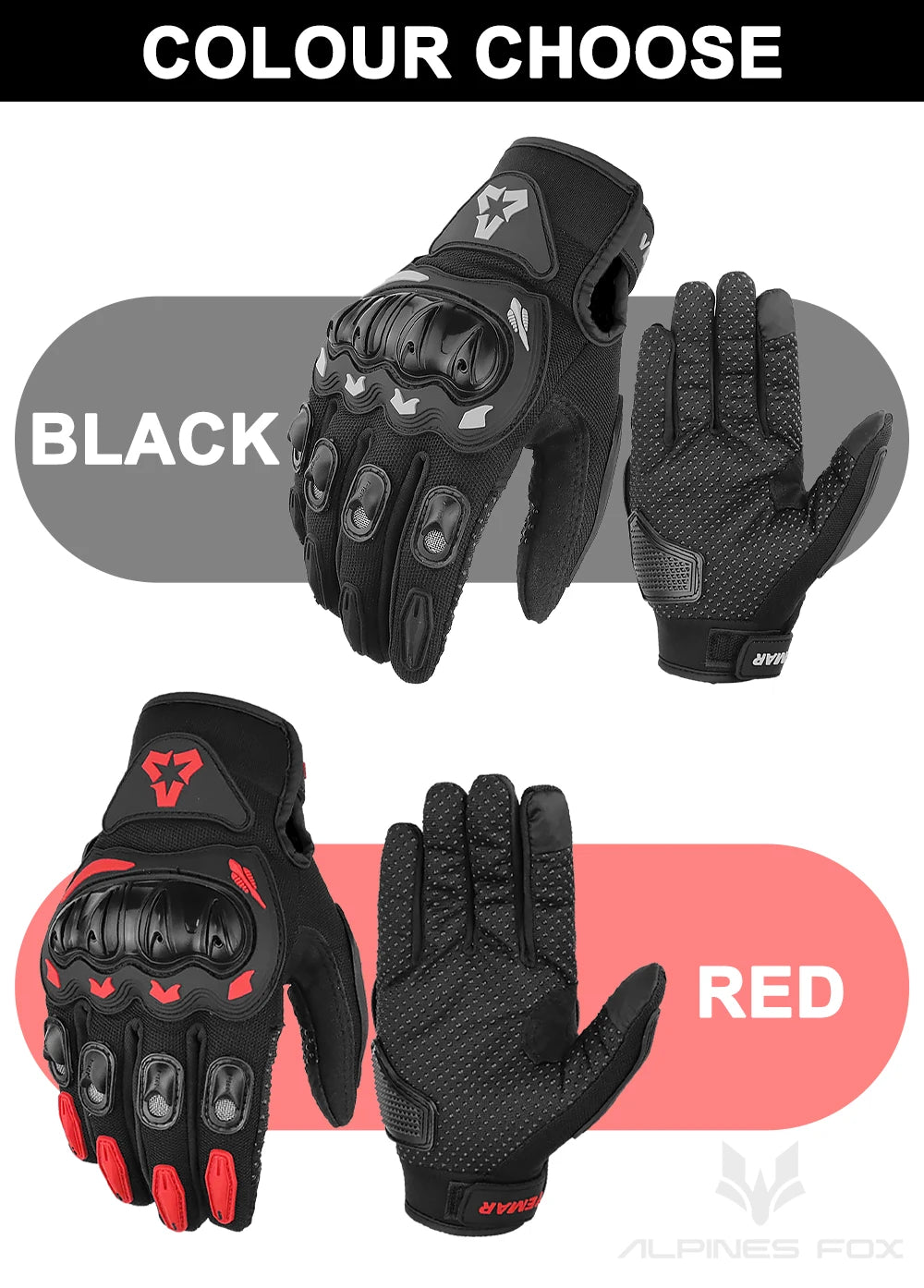 VEMAR Summer Motorcycle Gloves Men Black Full Finger Touchscreen