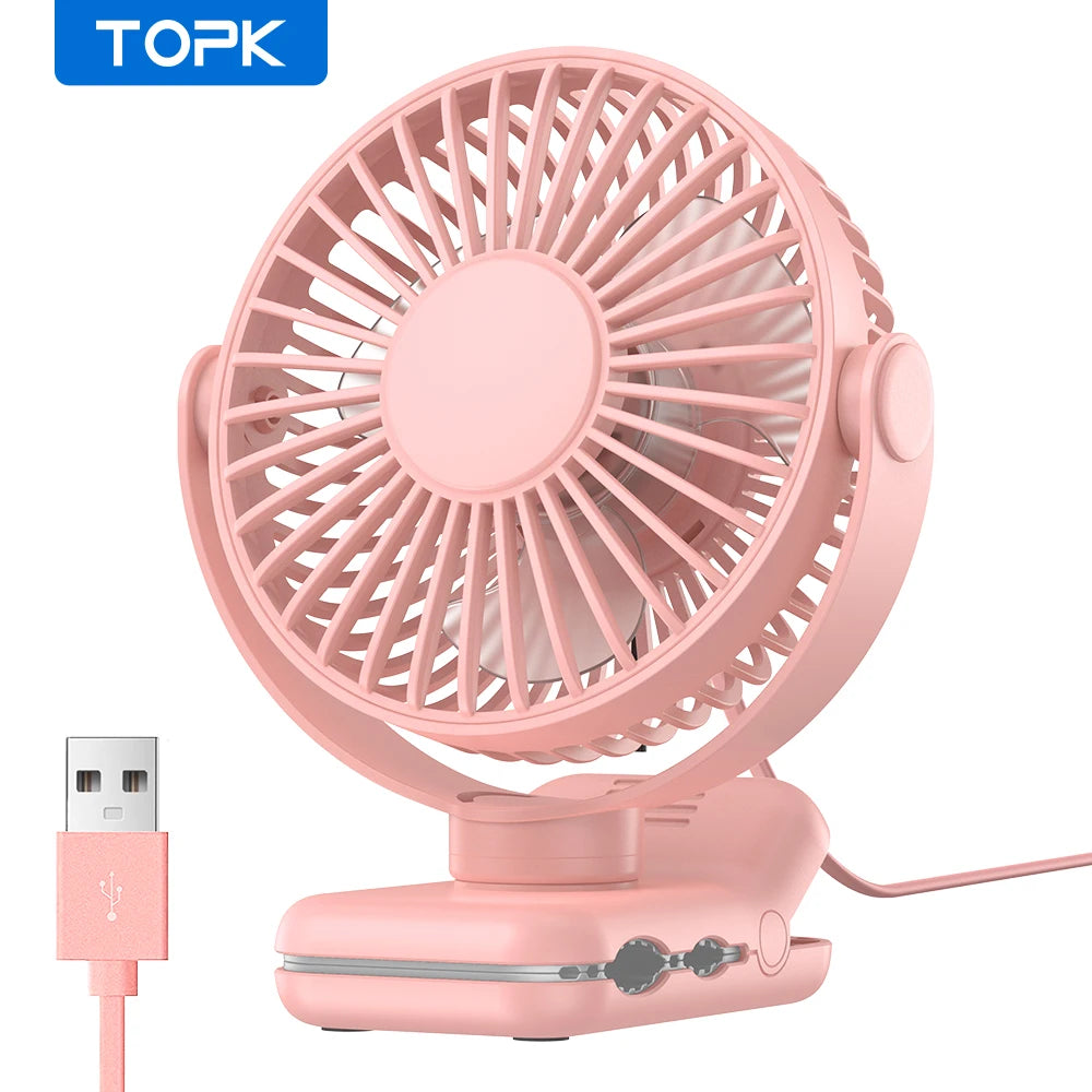 TOPK Mini Portable Clip on Fan