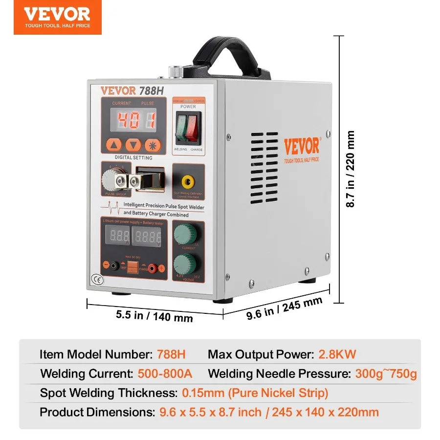 Battery Spot Welder 788H Pulse Spot Welder Battery Charger