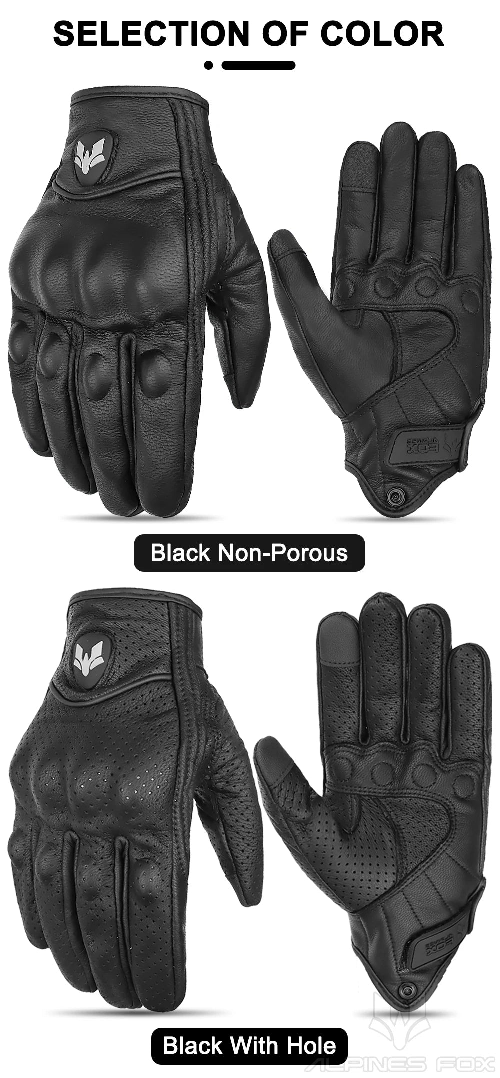Summer Retro Perforated Leather Motorcycle Gloves