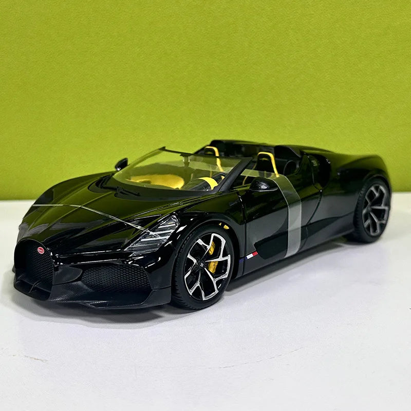 Bugatti W16 Mistral Gold Version Alloy Miniature Bugatti Supercar Mistral Diecast Model