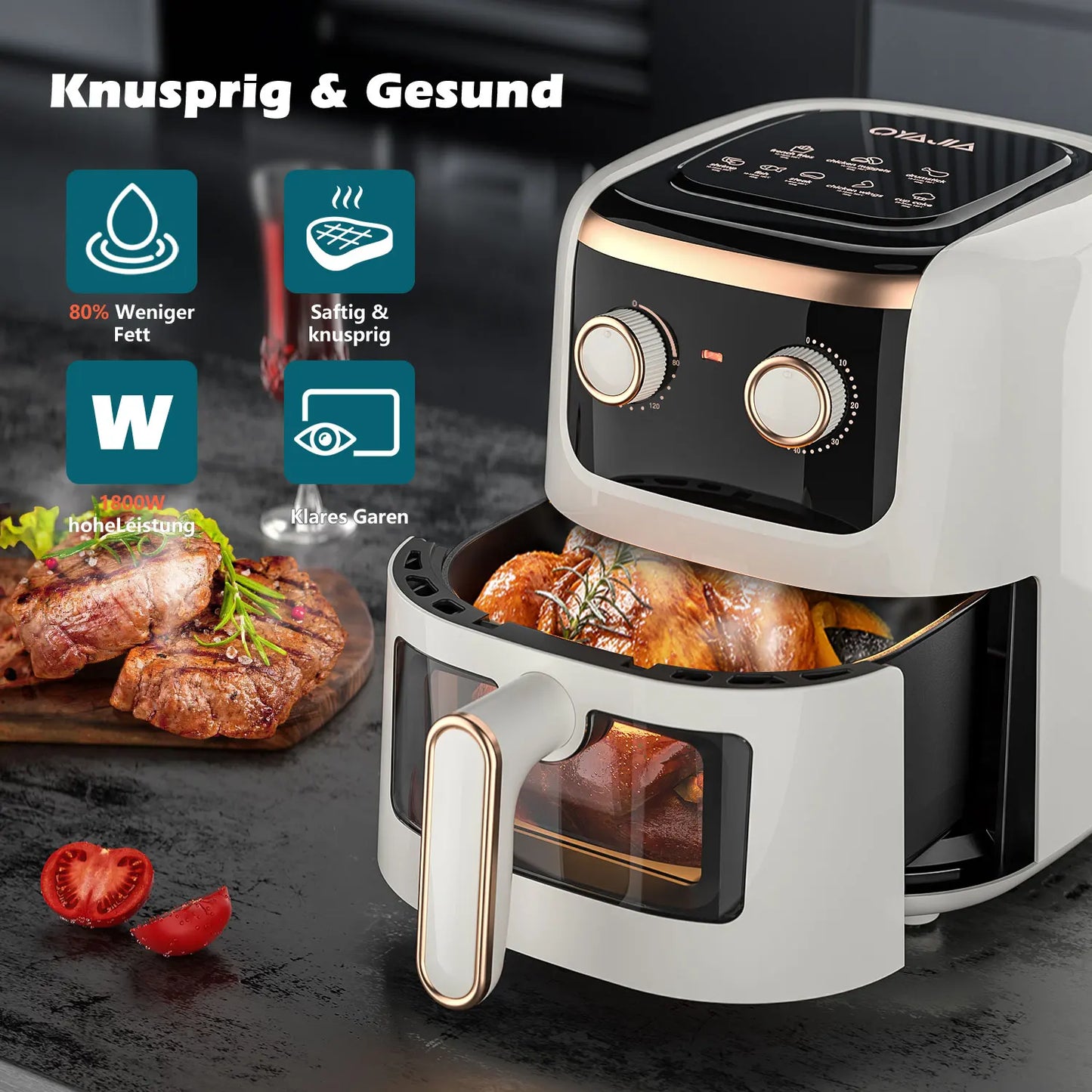 OYAJIA 5L Manual Air Fryer