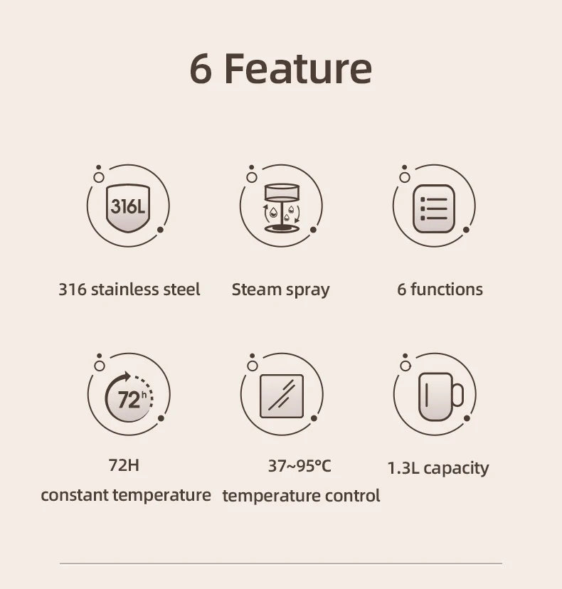 1300ml Steam Spray Tea Kettle