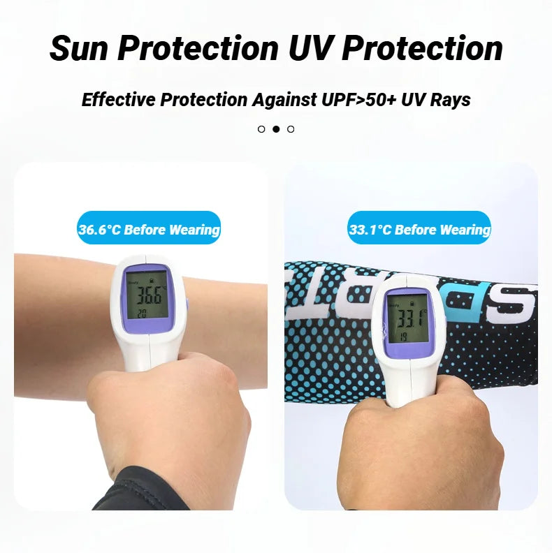 2PCS Summer Fashio Sunscreen Ice Silk Sleeve UV Sun Protection