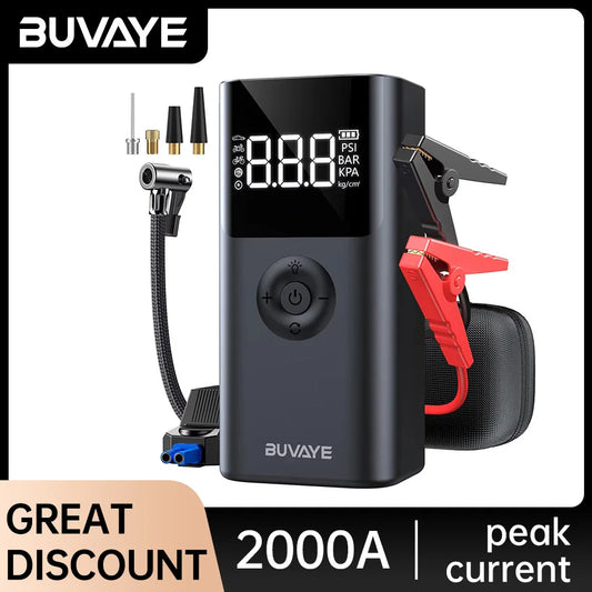 BUVAYE Multifunctional Battery Jump Starter Power Bank