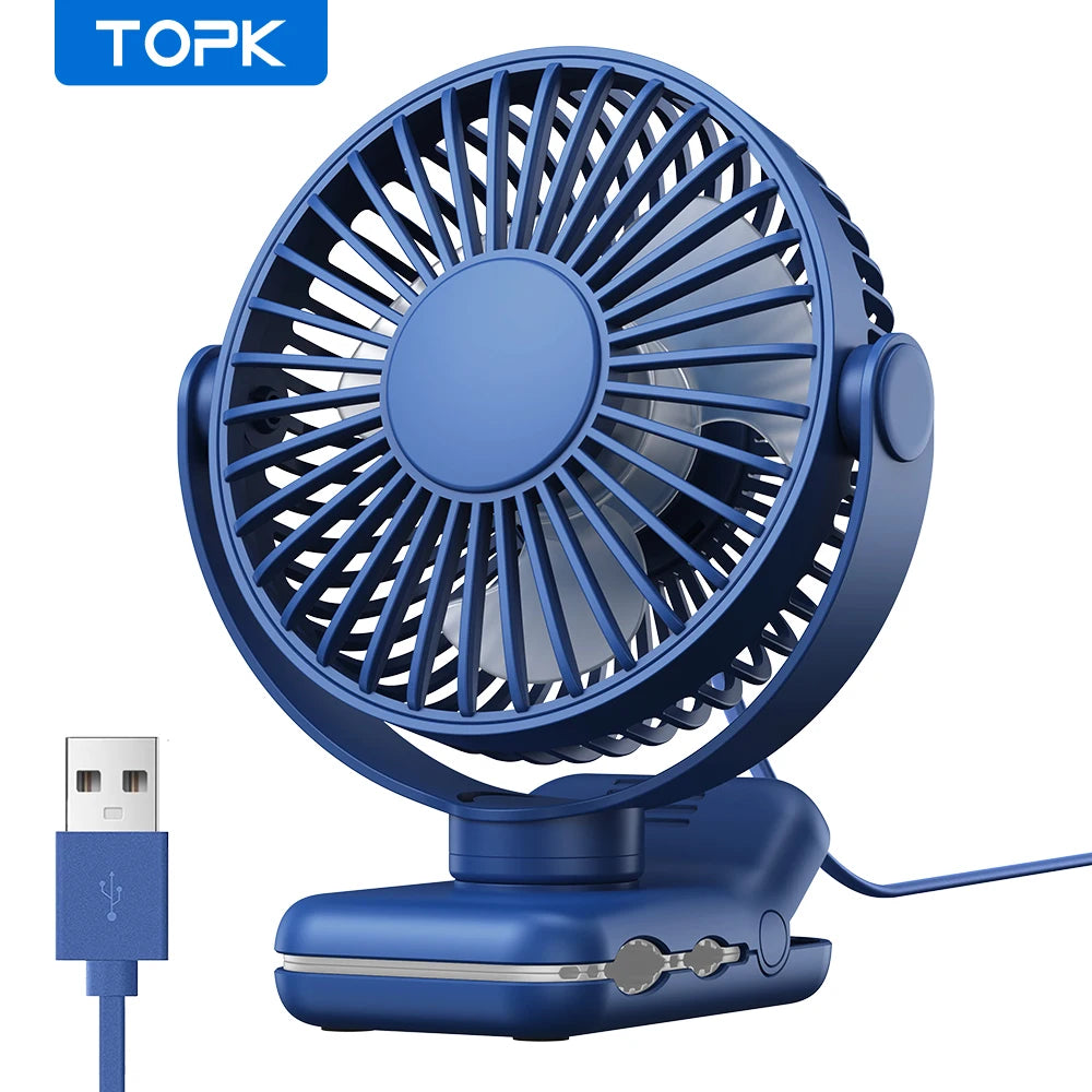 TOPK Mini Portable Clip on Fan