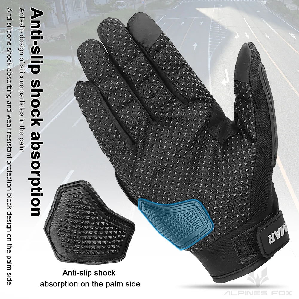 VEMAR Summer Motorcycle Gloves Men Black Full Finger Touchscreen