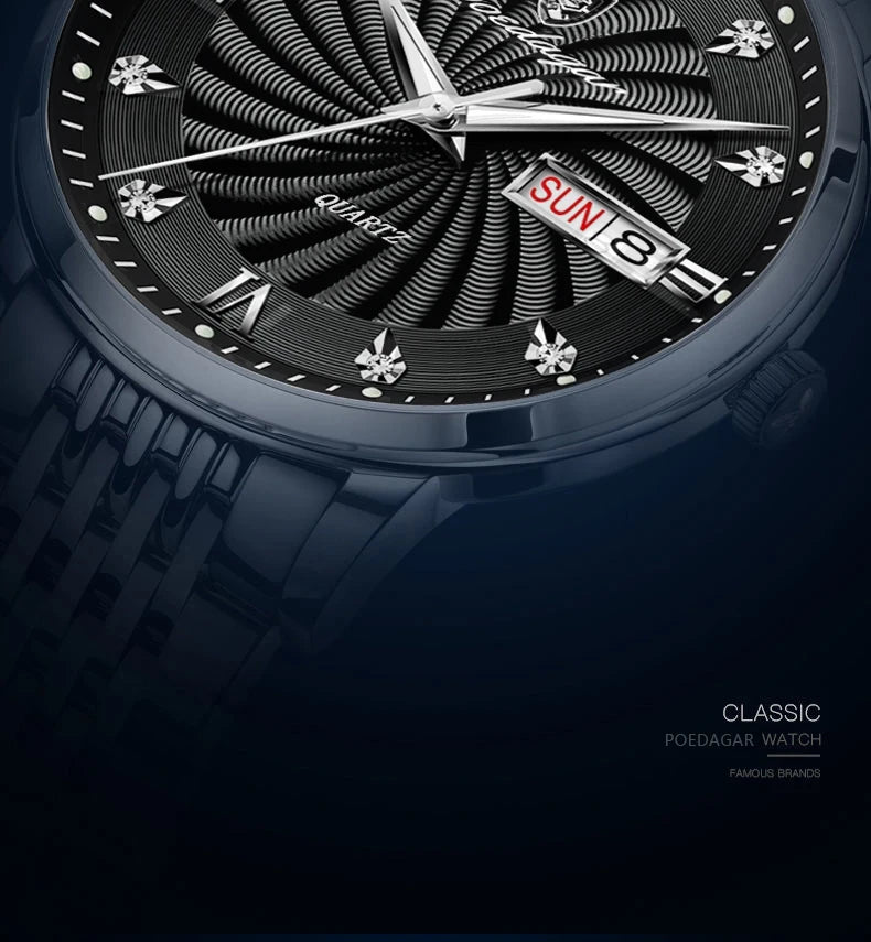 POEDAGAR Luxury Brand Man Watch Waterproof Luminous