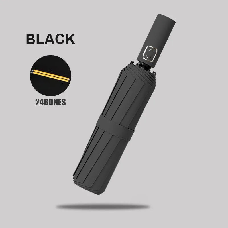 Large 24 Bone Solid Color Automatic Umbrella