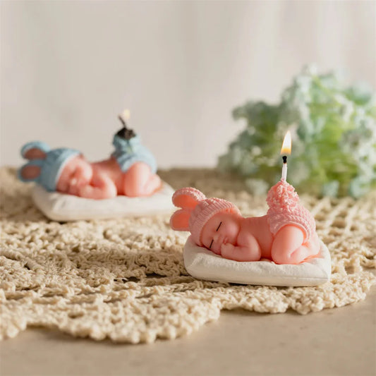 Cute Sleeping Baby Candle