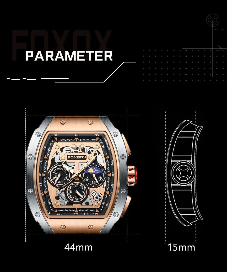 Luxury Mens Watches Business Waterproof Military Quartz Chronograph Wristwatch