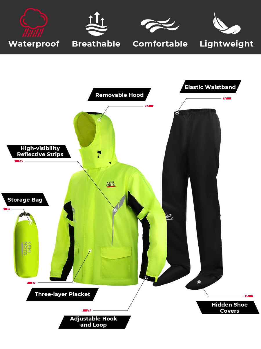 Summer Motorcycle Raincoat Rain Jacket Pants