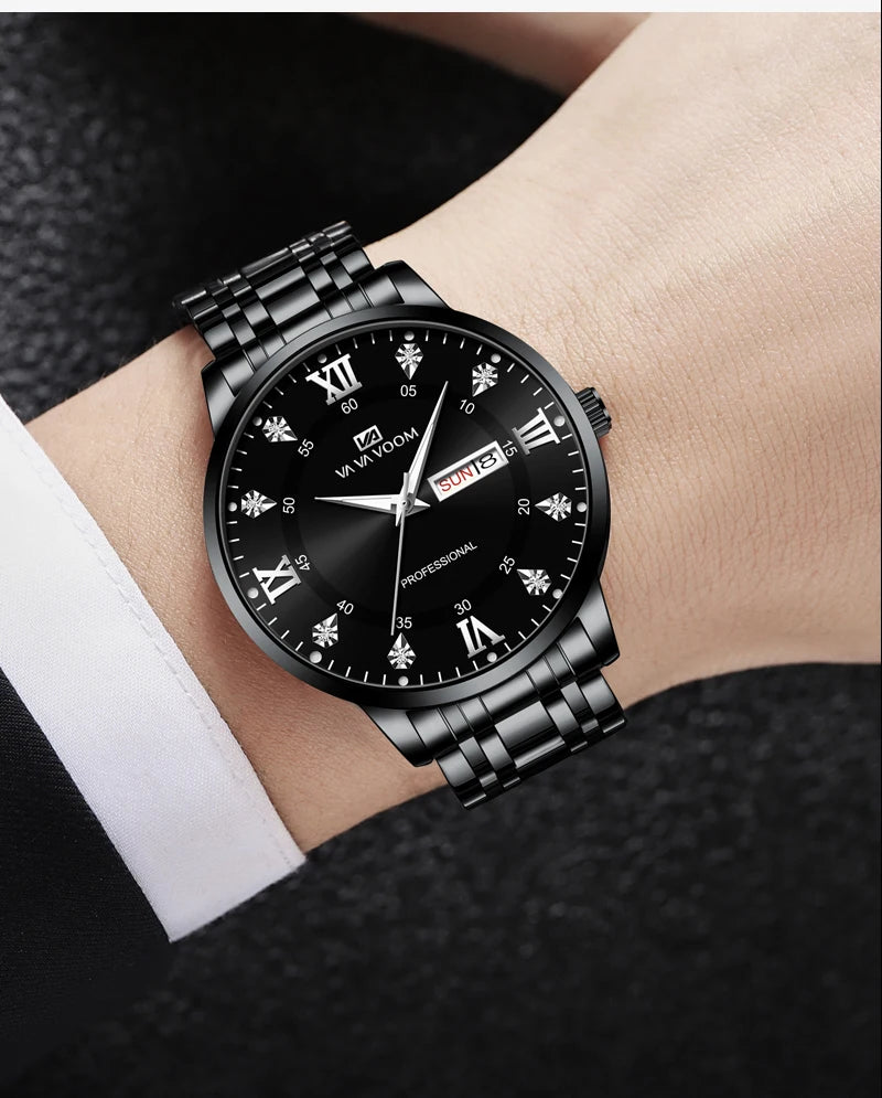 Stainless Steel Top Quailty Luxury Push Button Hidden Clasp Waterproof Luminous