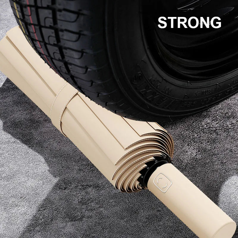 Large 24 Bone Solid Color Automatic Umbrella