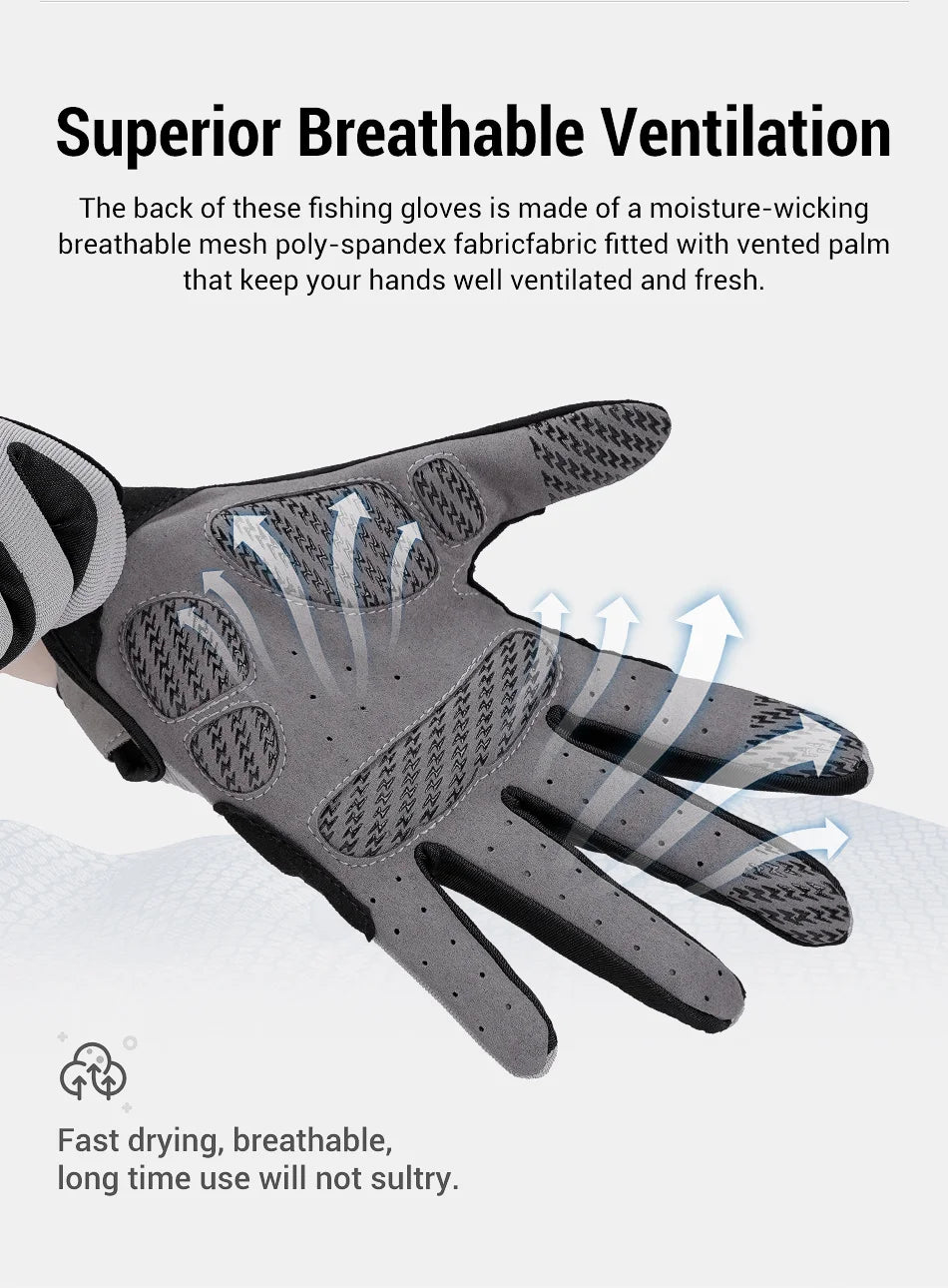 Noeby Fishing Gloves Non-slip Full Finger