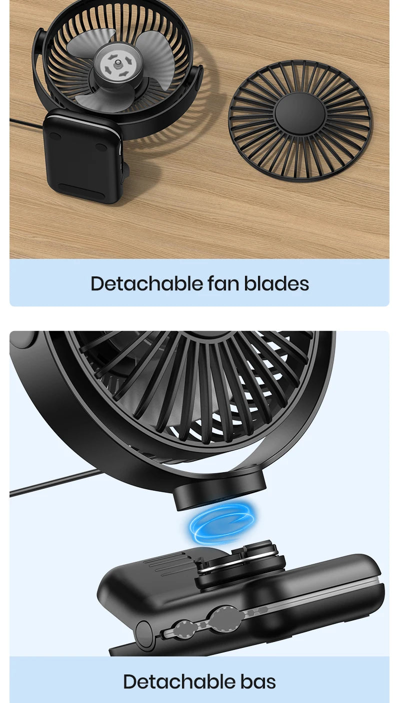 TOPK Mini Portable Clip on Fan