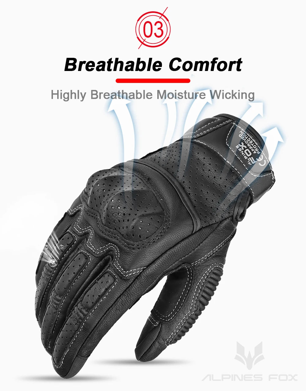 Summer Retro Perforated Leather Motorcycle Gloves