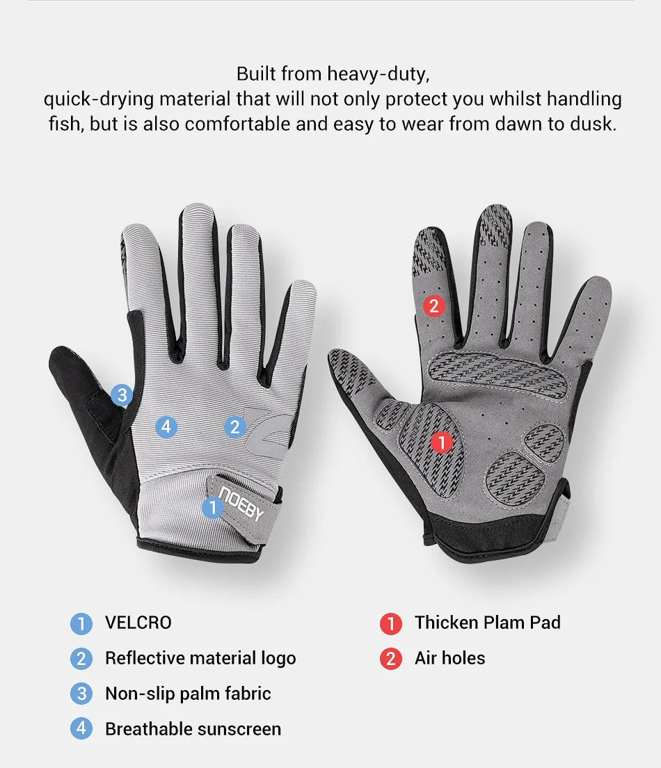 Noeby Fishing Gloves Non-slip Full Finger
