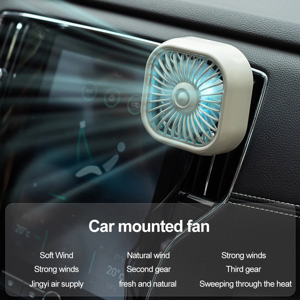 Car Air Outlet Cooling Fan USB Color