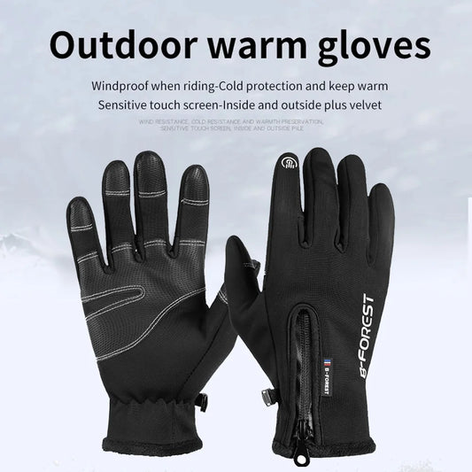 Cycling Gloves Moto Gloves Winter Thermal Fleece Lined Winter Water Resistant