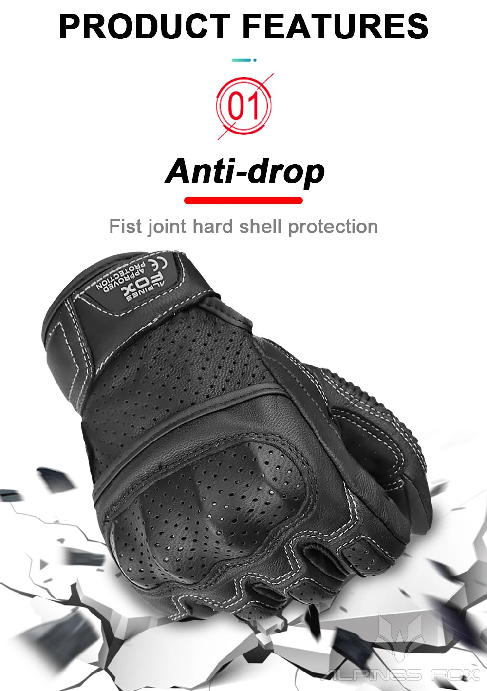 Summer Retro Perforated Leather Motorcycle Gloves